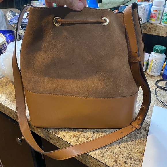 Michael Michael Kors Cary MD Suede Bucket Bag - Picture 4 of 7